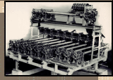 The rear view of a partially assembled adder for Longchamps