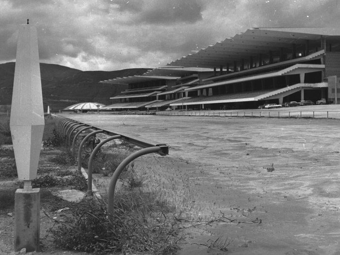 The grandstands at the new race track