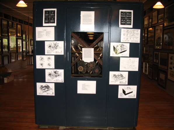 Image of the end of the Julius tote frame in the Eagle Farm Racing Museum