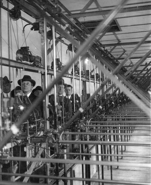 Image of George Julius inspecting the new installation at Fleminton