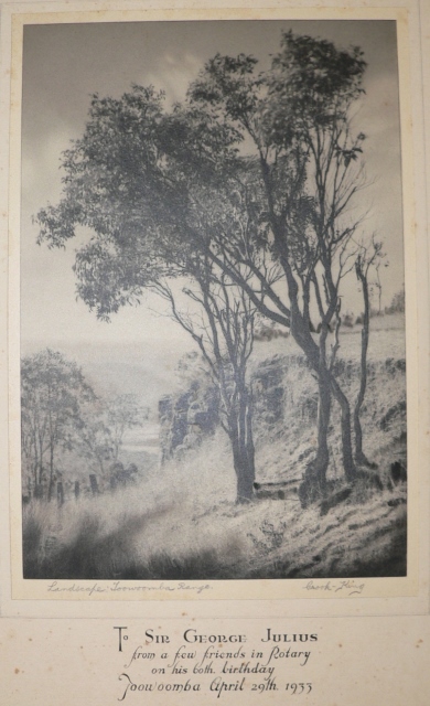 Sir George Julius' 60th birthday card a view from Toowoomba