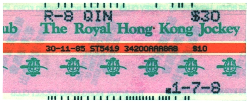 Tote ticket from Happy Valley