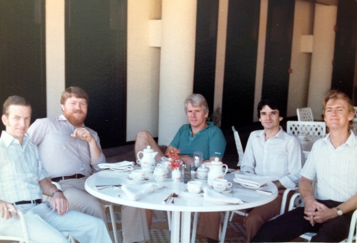 A relaxing moment for the project team