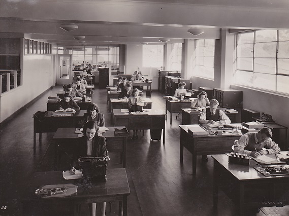 Image of the typing pool