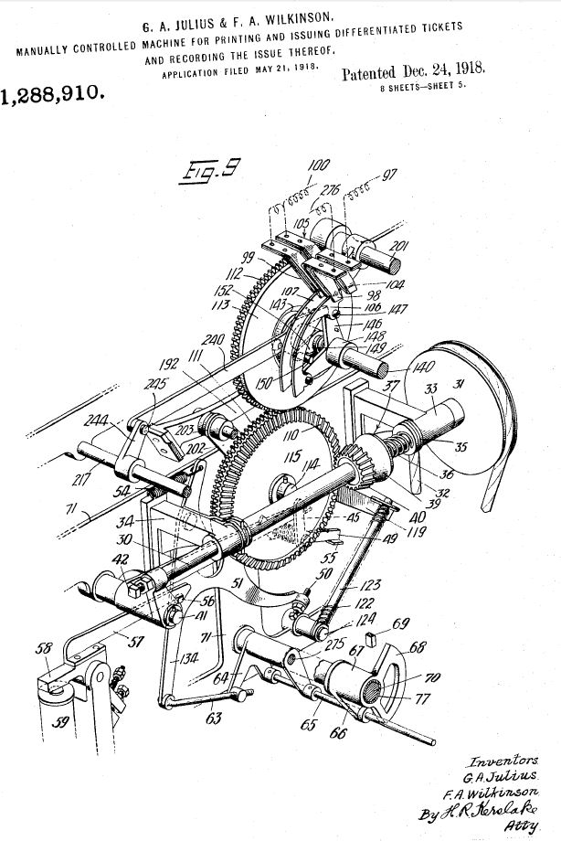a US patent US1288910 (A) sheet 5