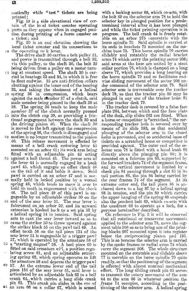 a US patent US1288910 (A) description page 2
