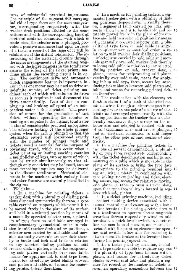 a US patent US1288910 (A) description page 8
